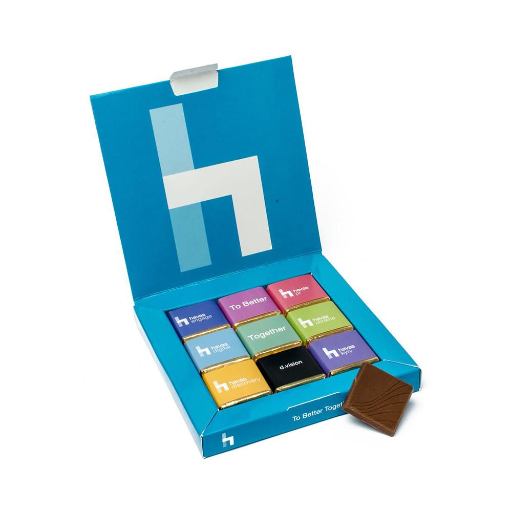 Шоколадный набор Книга (9 плиток) для вашего логотипа 45 г