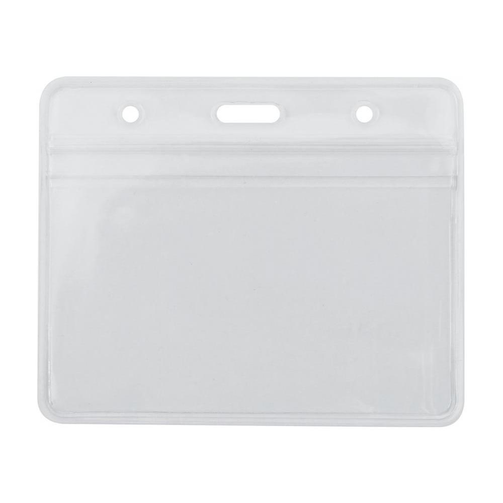 Бейдж горизонтальный с логотипом, 108х70 мм замок zip lock, PVC