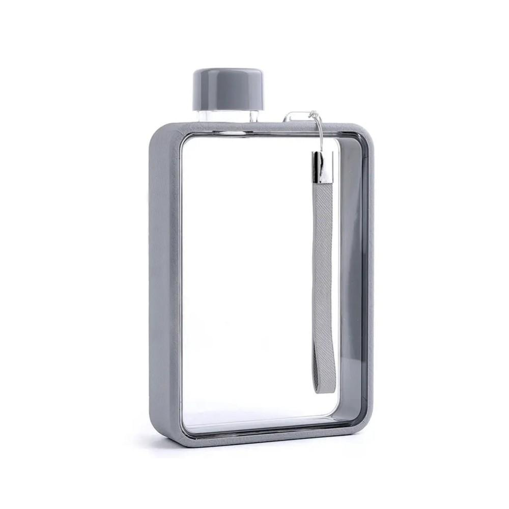 Бутылка для воды плоская Bella, трехтановая, 380 мл с логотипом