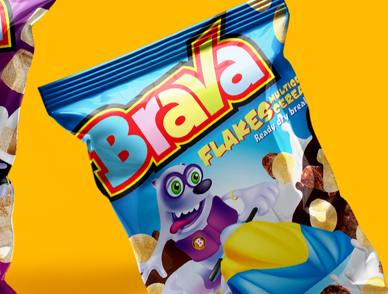 Разработка дизайна упаковки хлопьев Brava