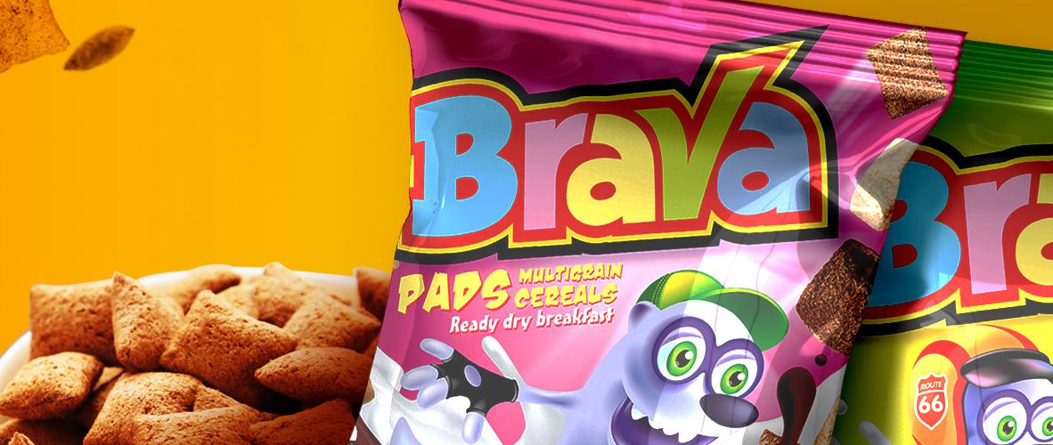 Разработка дизайна упаковки хлопьев Brava