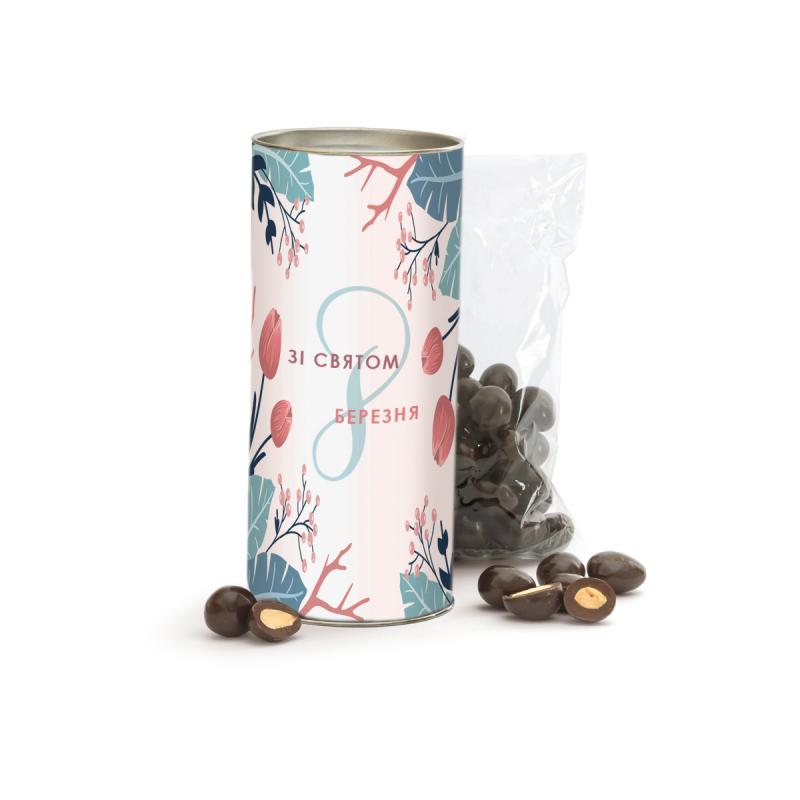 Коробка конфет Драже с печатью логотипа 300 г Тубус