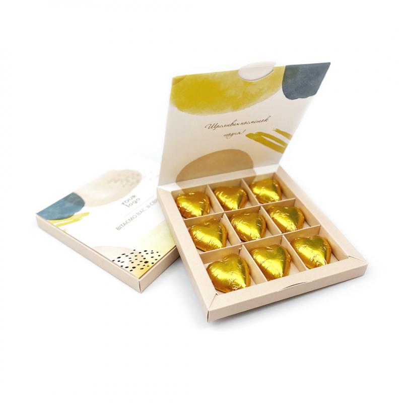 Шоколадный набор Сердца с Вашим логотипом 68 г