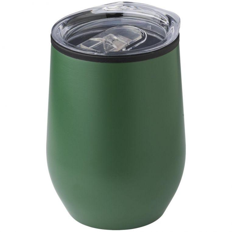 Термочашка Zoe с прозрачной крышкой стальная с Вашим лого 300 мл