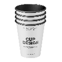 Бумажный стаканчик однослойный черный внутри 400 мл с нанесением логотипа Фото 2