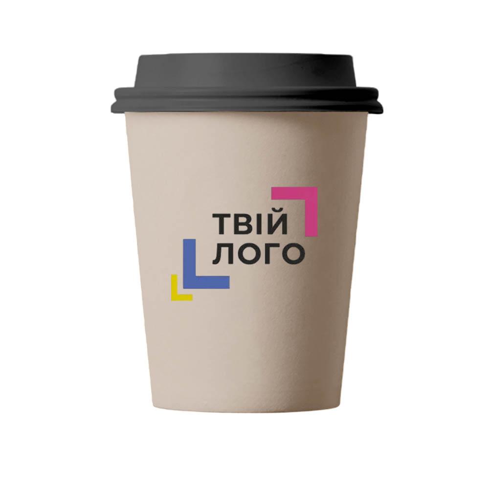 Бумажный стаканчик классический однослойный 400 мл с нанесением логотипа