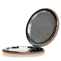 Зеркальце металл и кожзам 73 мм с логотипом Фото 3