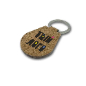 Брелок для ключей пробковый с кольцом овальный 32мм брендированый вашим лого 58х42мм