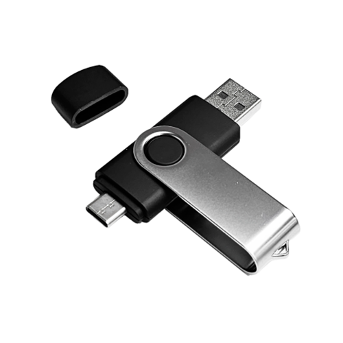 Металлическая флешка TWISTER USB 3.0 Type-C OTG с логотипом 32 Gb