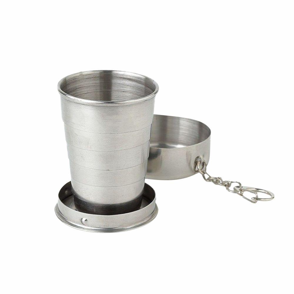 Кухоль складаний телескопічний з карабіном Nebraska сталевий з лого 240 мл