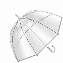 Парасоля купольна BELLEVUE прозора з вашим логотипом