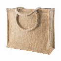Сумка хозяйственная IVONA из джута с ручками и ламинацией 40х15х35 см с лого