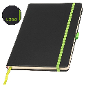 Записная книжка А5, 96 стр с цветной резинкой для печати вашего логотипа