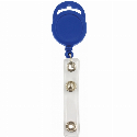 Держатель для бейджа Optima с рулеткой для вашего логотипа, синий, форма круга Фото 2