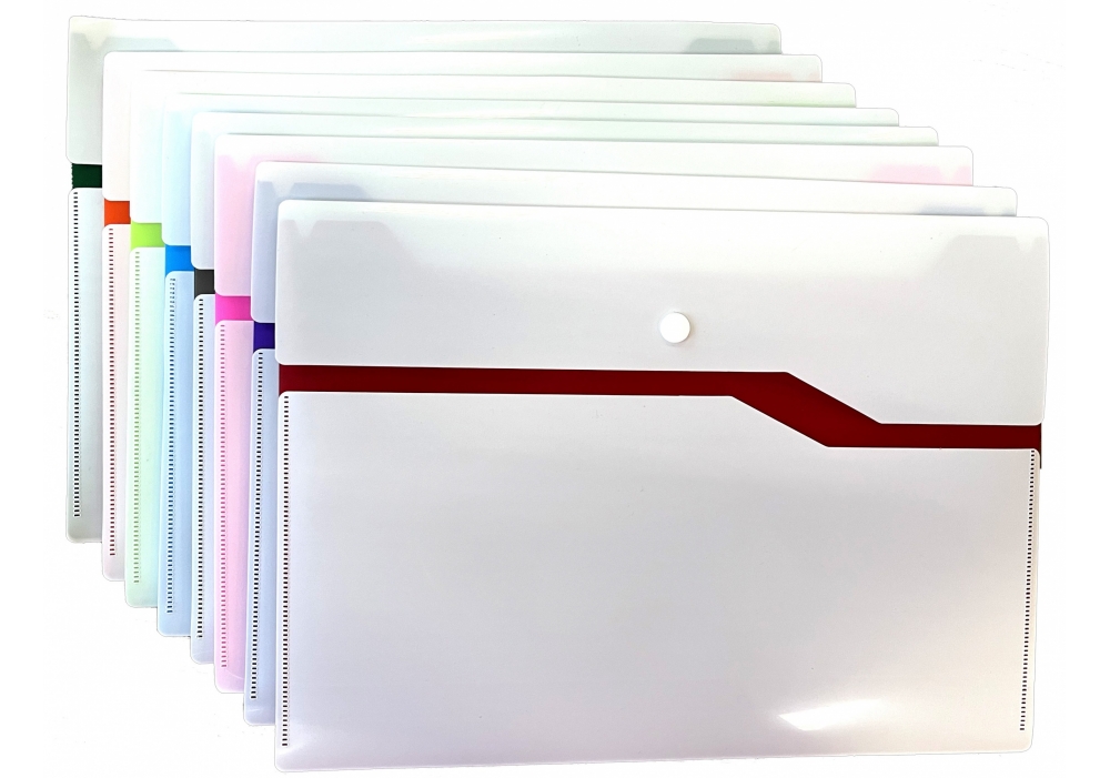 Папка двухцветная глянцевая 2 отделения А4 на кнопке с лого