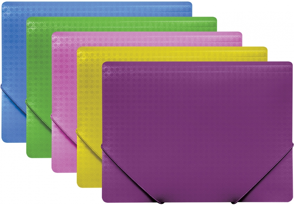 Папка пластиковая ассорти А4 35 мм фактура вышиванка на резинках с лого