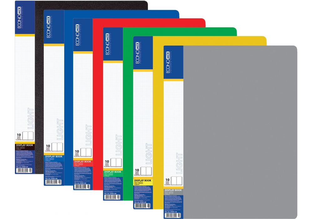 Папка пластиковая Economix Light А4 с 10 файлами 15 мм с нанесением логотипа
