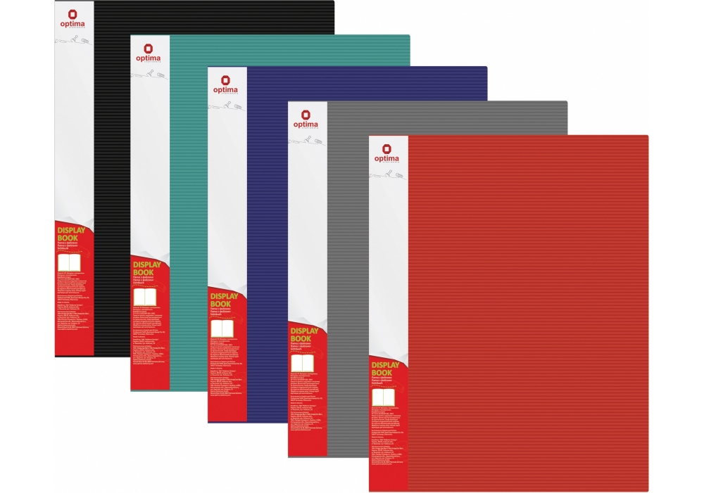 Папка пластикова Optima А4 з 30 файлами 20 мм фактура Смуга з лого