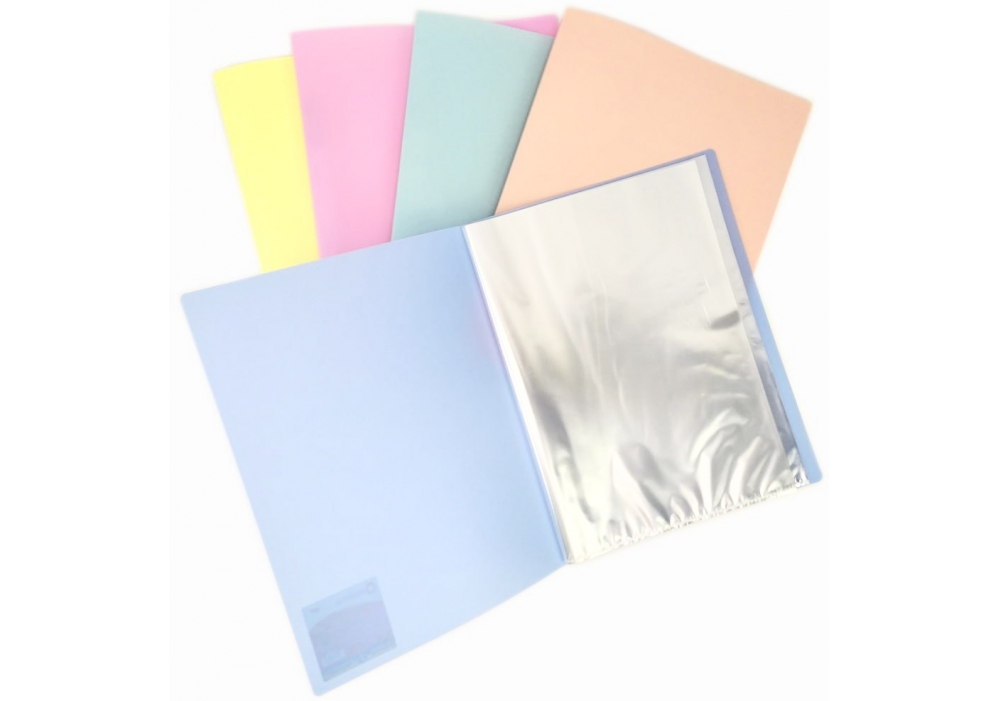 Папка пластикова глянцева А4 Optima з 30 файлами 10 мм з друком логотипу