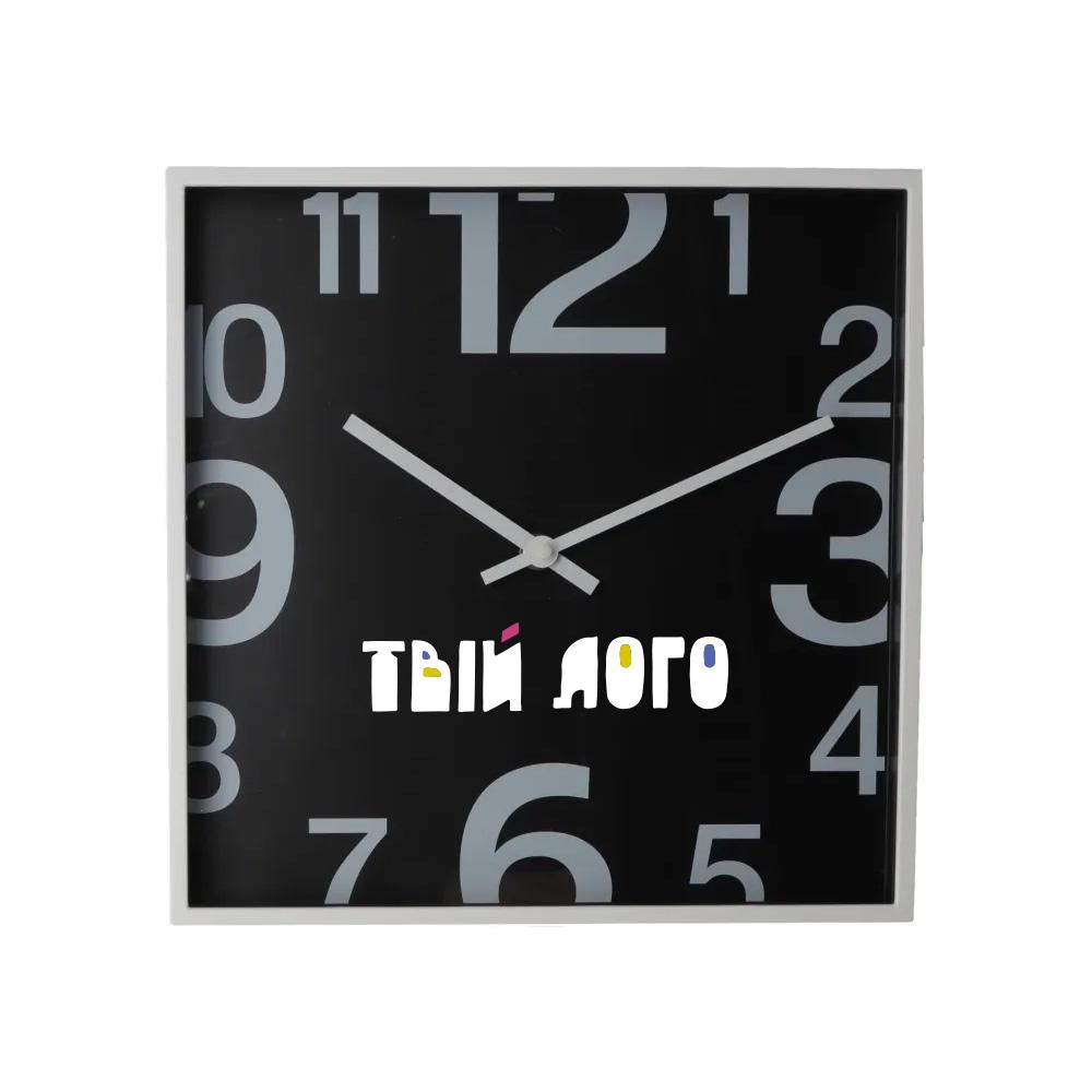 Часы настенные пластиковые Optima SQUARE для вашего лого 28х28 см