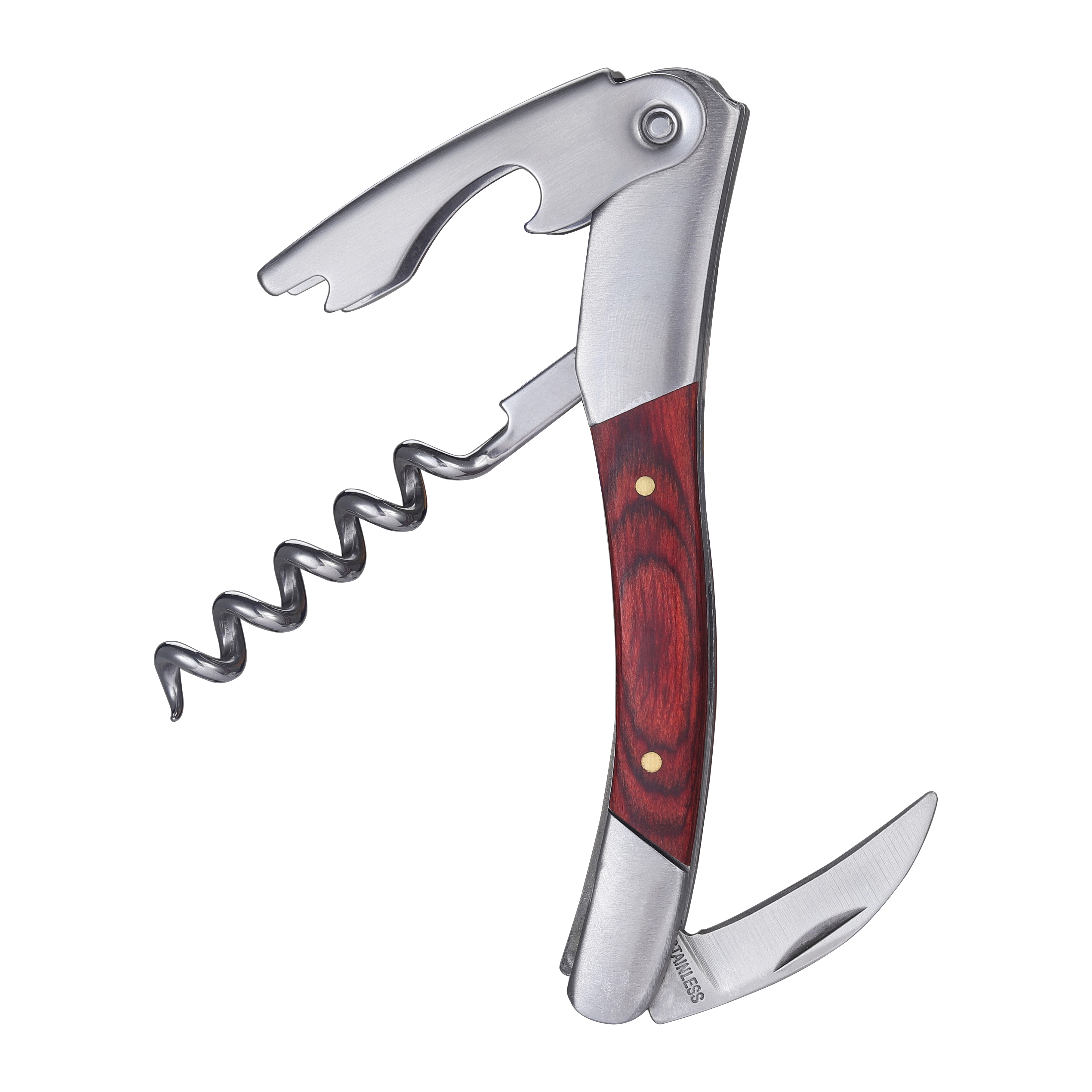 Штопор из нержавеющей стали Bordeaux с ножом сомелье под печать вашего лого