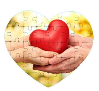 Пазл "Сердце"на 30 элементов для печати вашего дизайна и логотипа